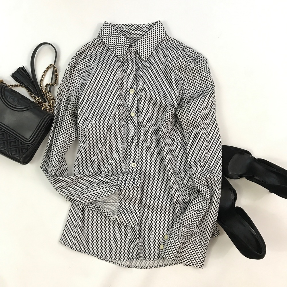 Banana Republic Black White Button Down Shirt 2